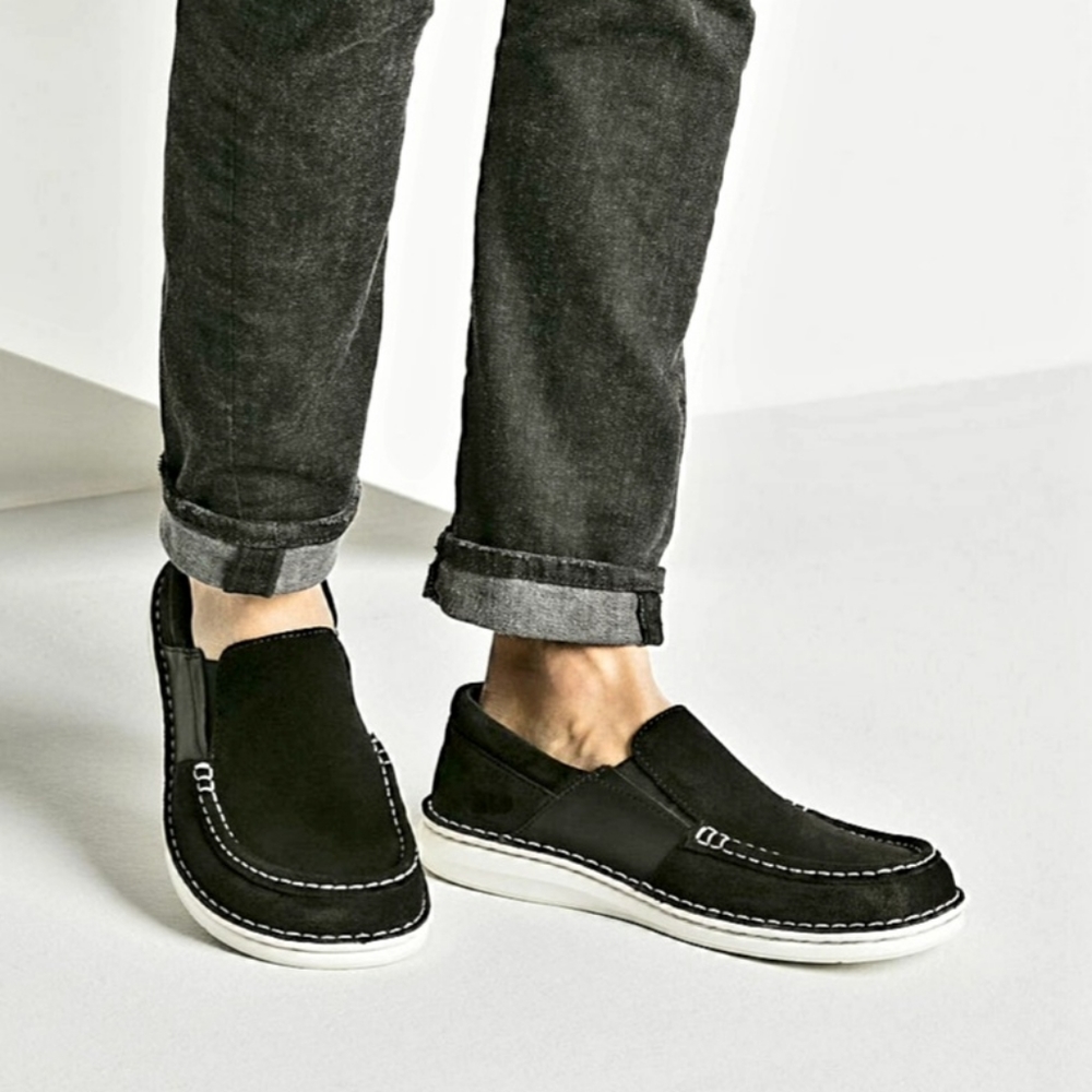 BRAND NEW BIRKENSTOCK black suede DUMA loafer 10